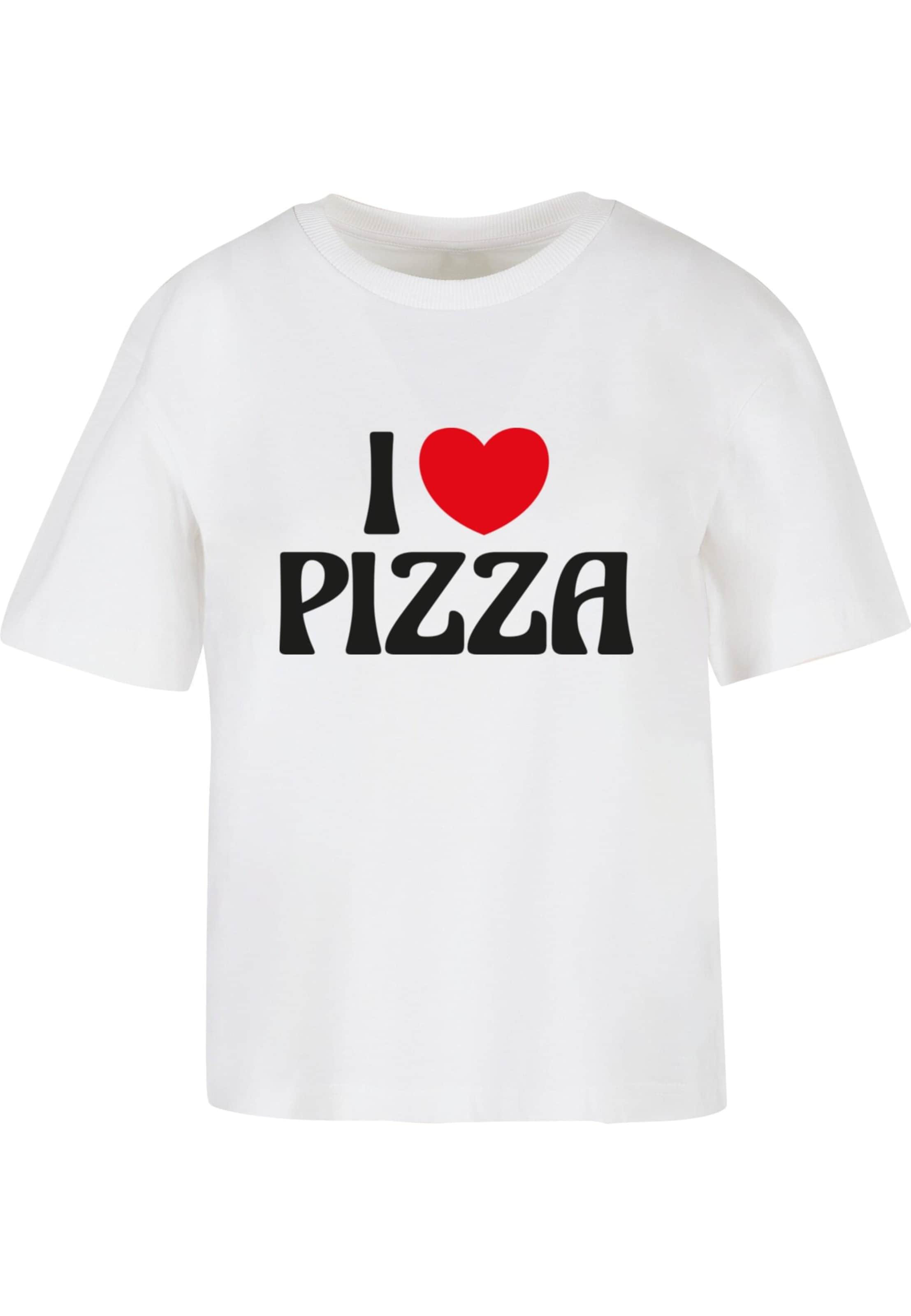 Maglietta 'Pizza Love' di Miss Tee in bianco: frontale