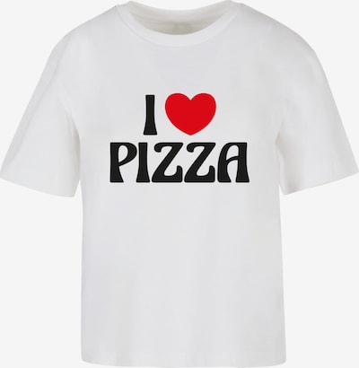 XXXL dydžio Marškinėliai 'Pizza Love' iš Miss Tee, spalva – raudona / juoda / balta, Prekių apžvalga