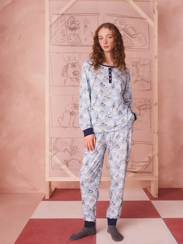 Cath Kidston - Pijama 'Wallace and Grommit' em azul: frente