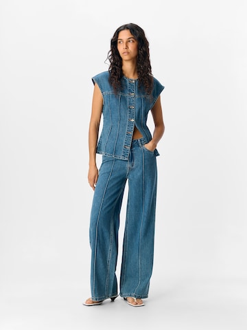 Wide leg Jeans con pieghe 'OBJMOJI DIVONA' di OBJECT in blu