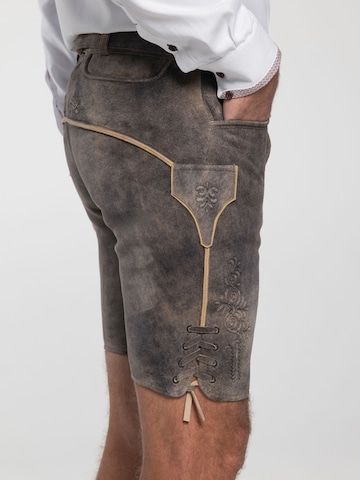 SPIETH & WENSKY Regular Lederhose Gottlieb, ca.45 cm lang in Braun