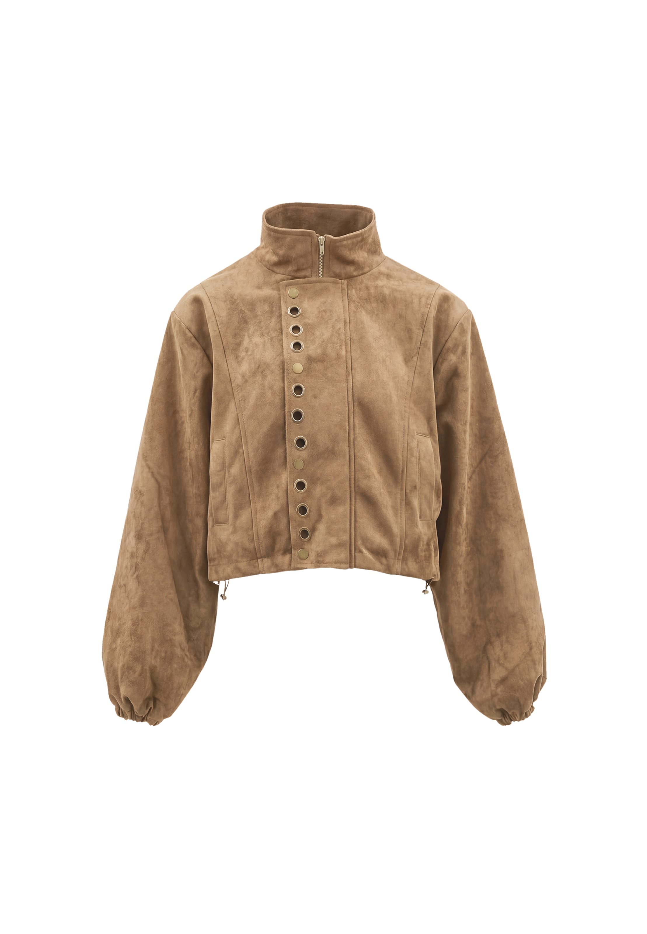 Veste mi-saison MYMO en marron : devant