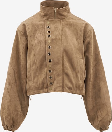 Veste mi-saison MYMO en marron : devant