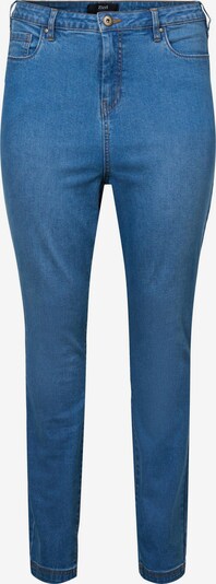 Zizzi Jean 'TARA BEA' en bleu denim, Vue avec produit