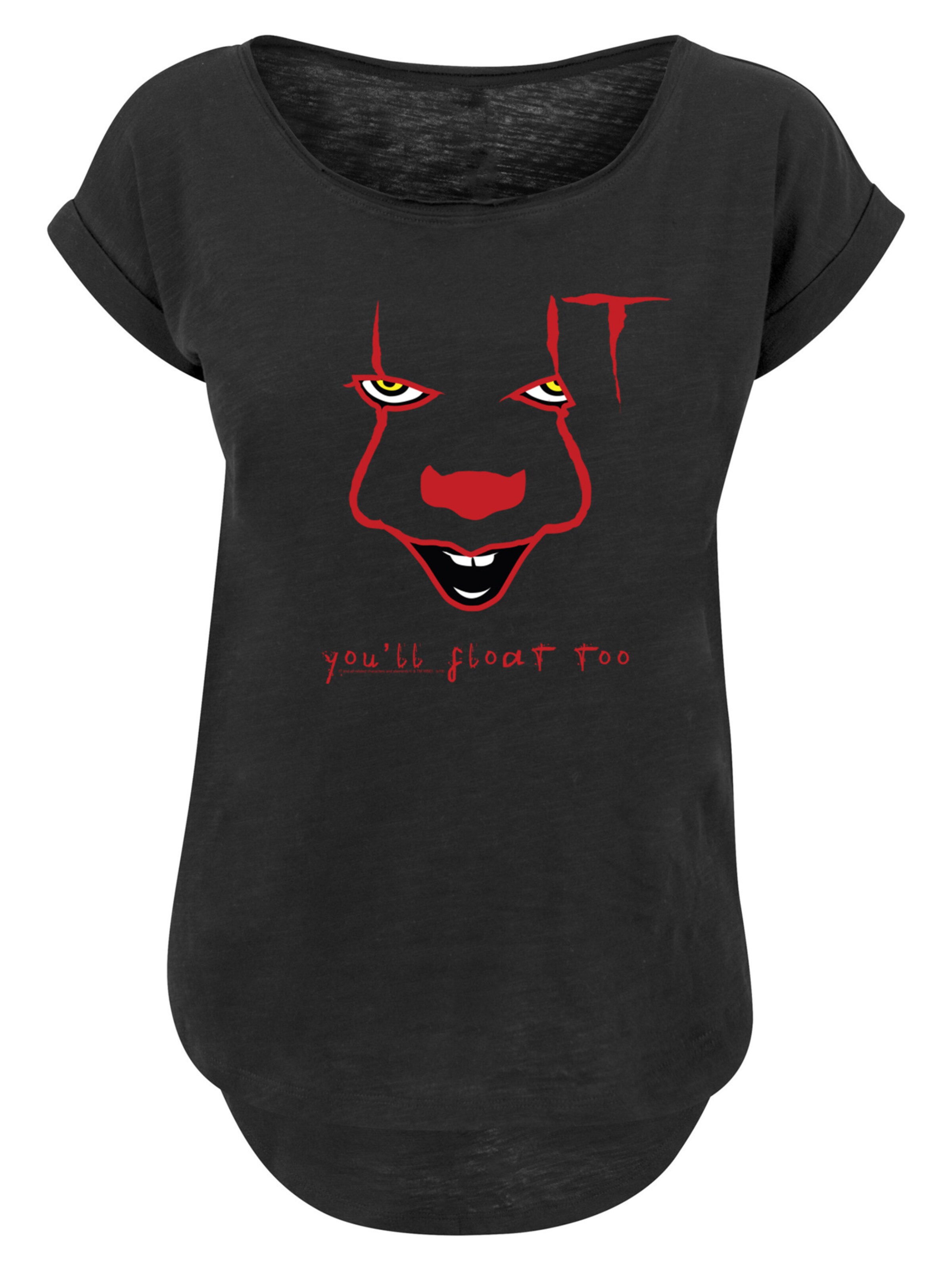 F4NT4STIC Shirt 'IT Film ES Stephen King Pennywise Float' in Black: front