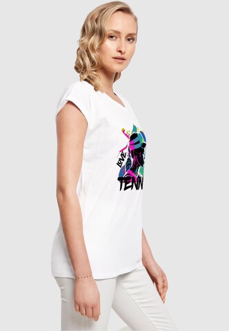 Merchcode Shirts 'Tennis Love, Sweat' i hvid