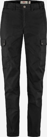 Fjällräven Regular Outdoor Pants 'Stina' in Black: front