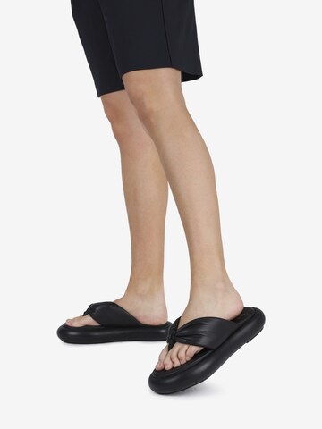 BRONX T-Bar Sandals in Black: front