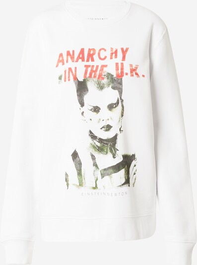 EINSTEIN & NEWTON Sweater majica 'Anarchy Hills' u tamno zelena / crvena / crna / bijela, Pregled proizvoda