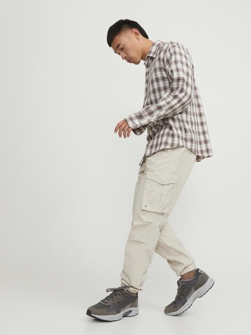 Effilé Pantalon cargo 'Kane Noah' JACK & JONES en beige