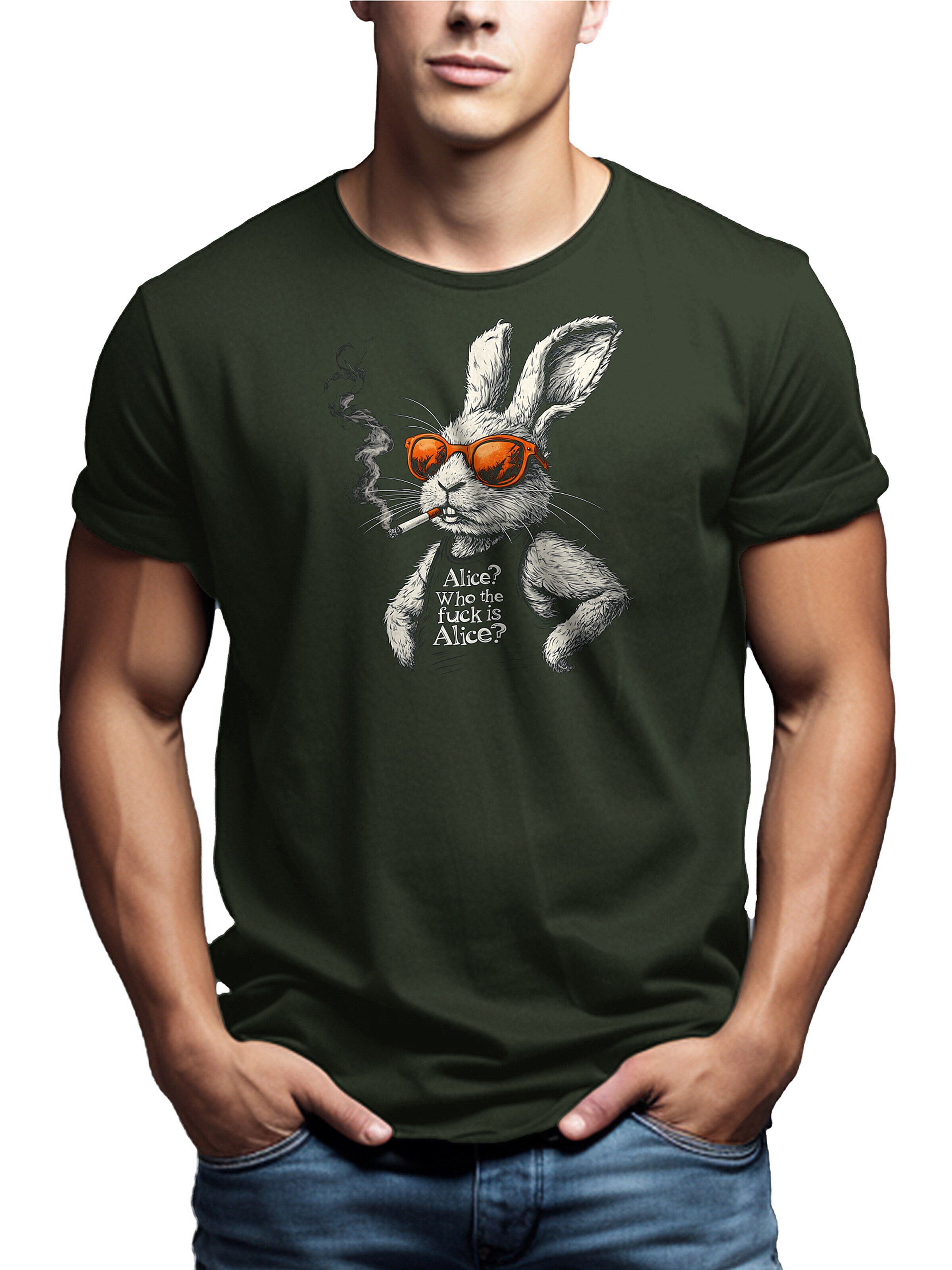 MAKAYA Shirt 'Alice Bunny' in Green