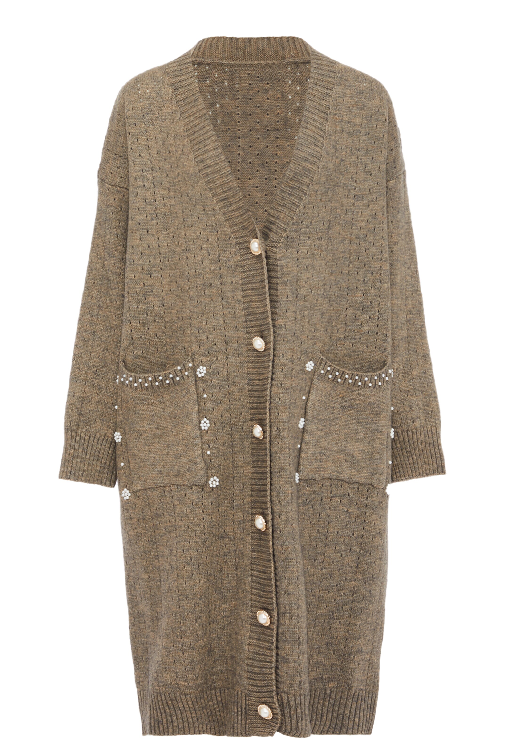 caissa Strickjacke in Grau: Vorderseite