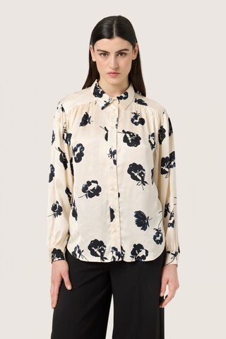 SOAKED IN LUXURY Blouse 'Erwina Ebba' in Beige: voorkant
