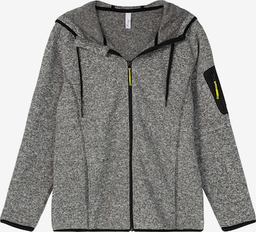 SHEEGO Athletic Fleece Jacket in Grey: front