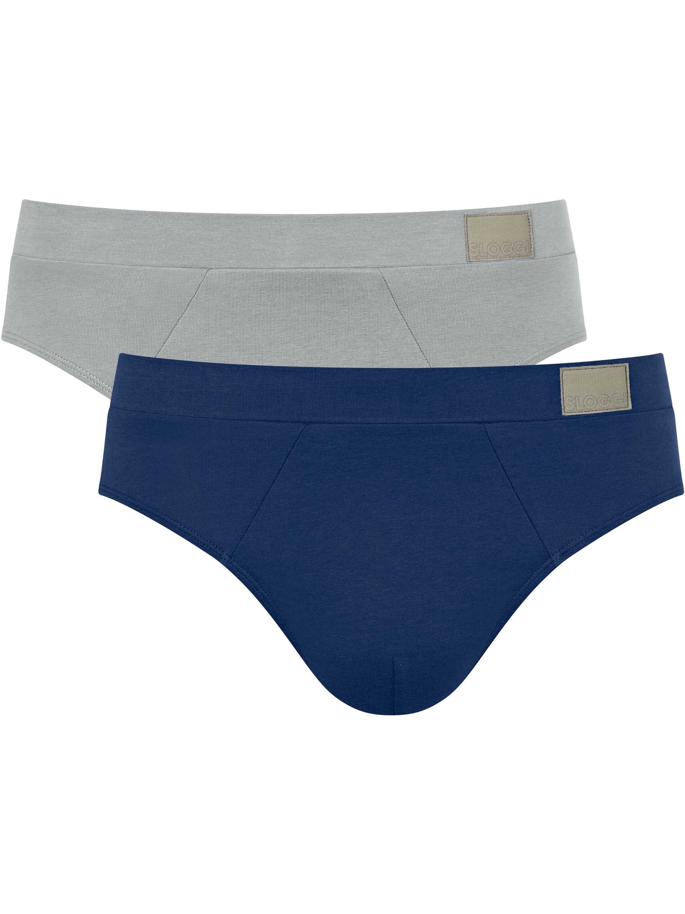 SLOGGI Panty ' GO Natural Brief ' in L in marine blue / Light grey, Item view