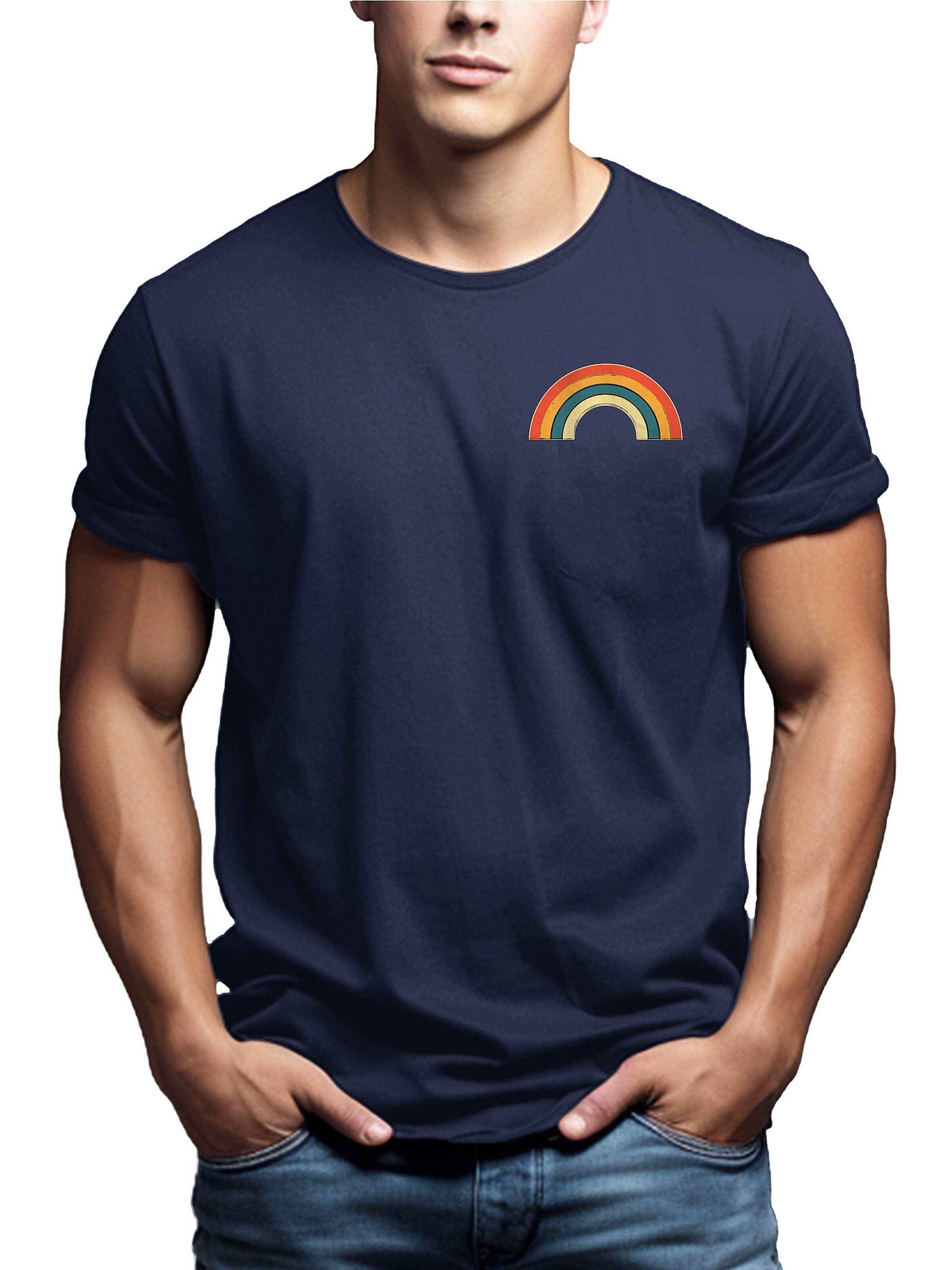 MAKAYA Shirt 'Rainbow' in Blue