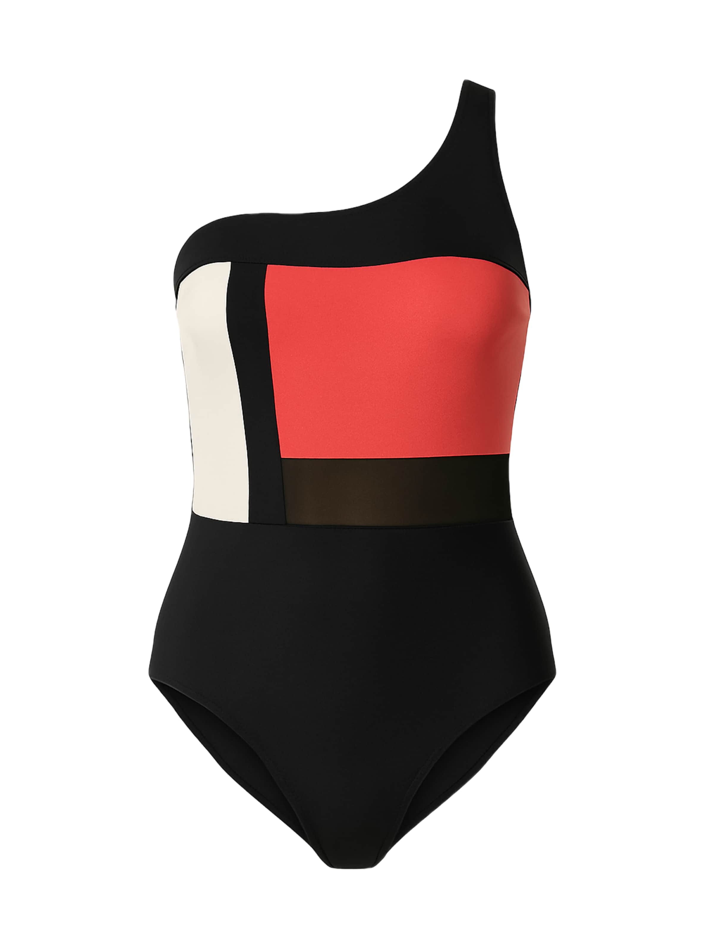 C&City Badeanzug in rot / schwarz / weiß, Produktansicht
