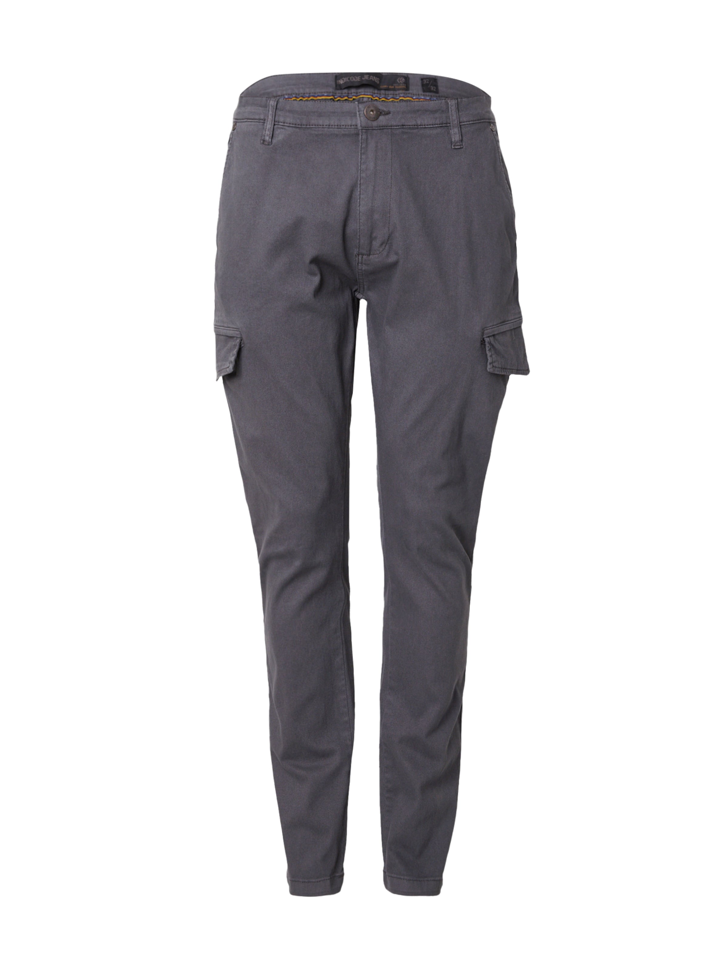 INDICODE JEANS Tapered Cargo nadrágok 'Mapp' - szürke: elől