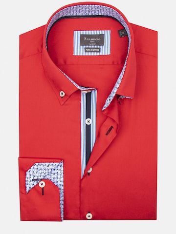 Slim fit Camicia business 'Roma Iconic Satin Man Shirt White' di 7Camicie in rosso