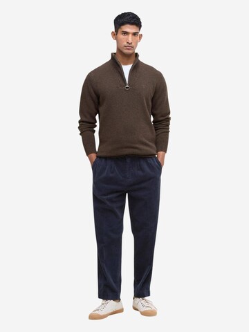 Barbour Gebreid vest 'ESSENTIAL L/WOOL HALF ZIP 262MMKN0339' in Bruin