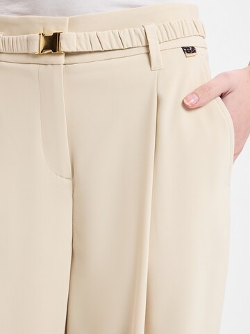 Marc Cain Regular Bandplooibroek in Beige