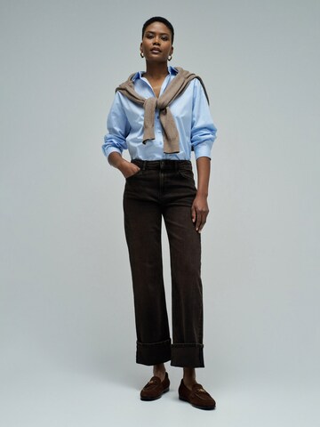 Coupe slim Jean Salsa Jeans en marron : devant