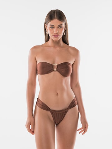 Acuarela Brand Bandeau Bikini 'Riviera' värissä ruskea: etupuoli