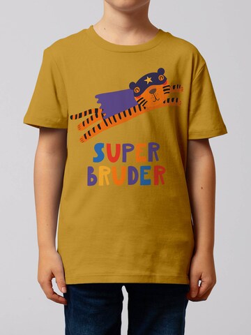 watabout.kids Shirt 'Tiger Superbruder' in Yellow