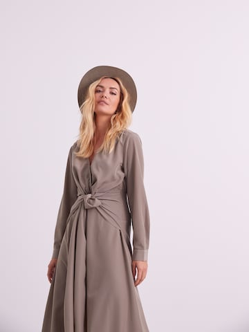 Robe 'Vivian' ABOUT YOU x Iconic by Tatiana Kucharova en beige : devant