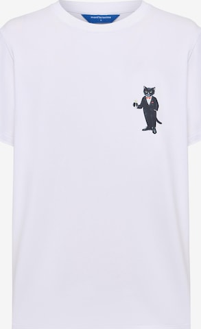 Cat e Lolette - Camiseta 'Mini Dandy Cat' en blanco: frente