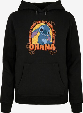 ABSOLUTE CULT Sweatshirt 'Lilo and Stitch - Ohana Orange Flower Dome' in Schwarz: predná strana