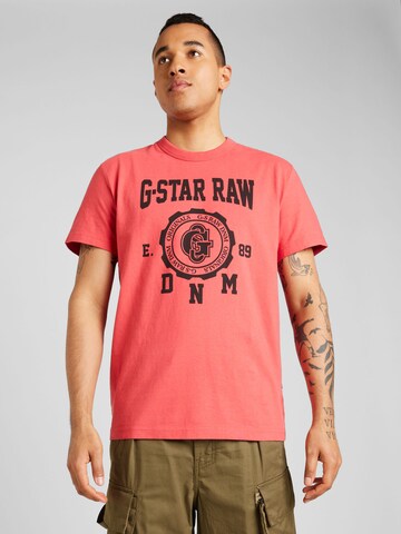 G-Star RAW - Camiseta 'Collegic' en rojo: frente