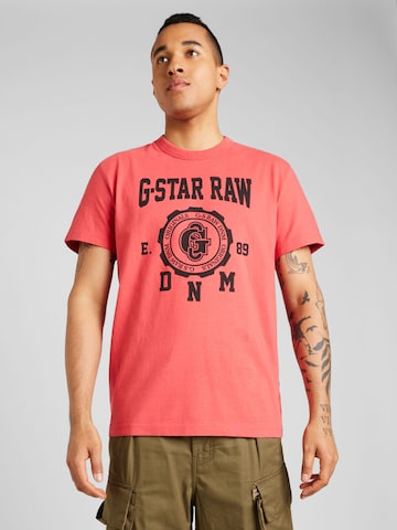 G-Star RAW Тениска 'Collegic' в червено: отпред