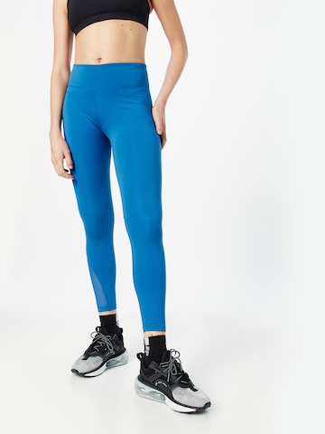 NIKE Skinny Workout Pants 'One' in Blue: front