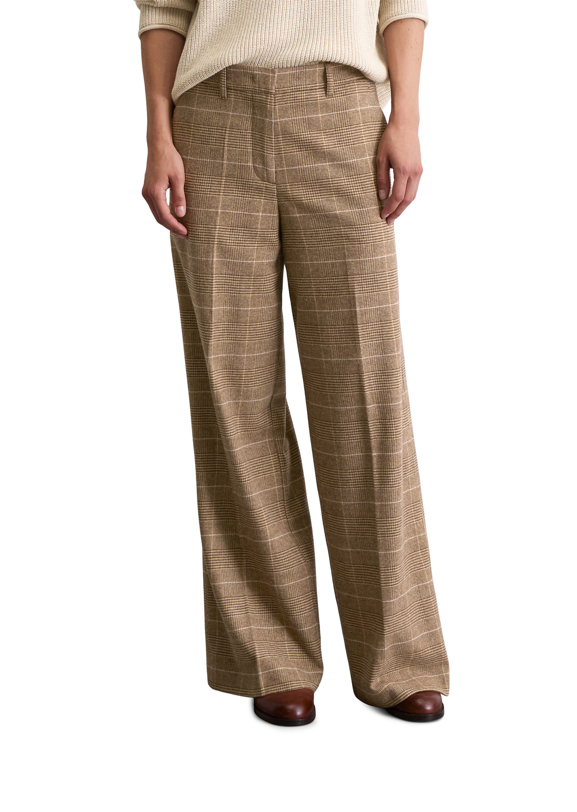 Marc O'Polo Loosefit Broek in Bruin: voorkant