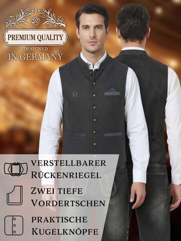 Steigenhöfer Traditional Vest 'Gustav' in Black
