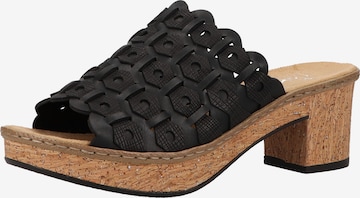 Clogs di Rieker in nero: frontale