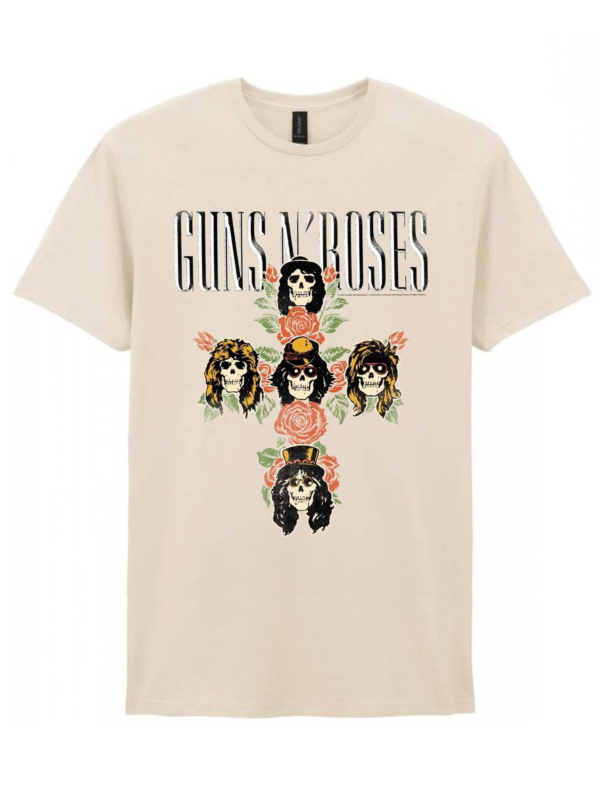 GUNS N' ROSES - Camiseta 'Guns N´Roses Rose Cross T-Shirt' en blanco: frente