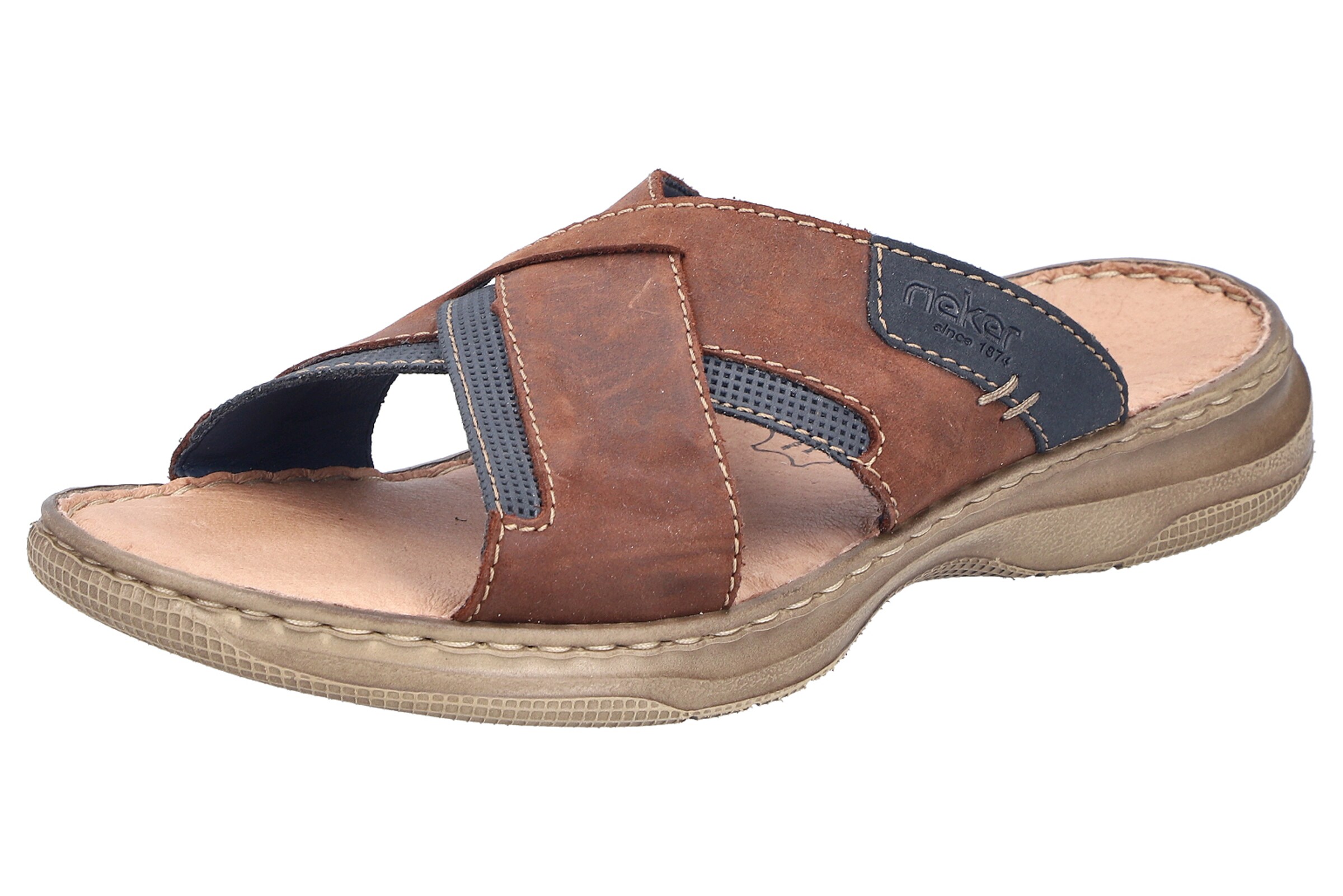 Rieker Mules in Navy / Brown, Item view