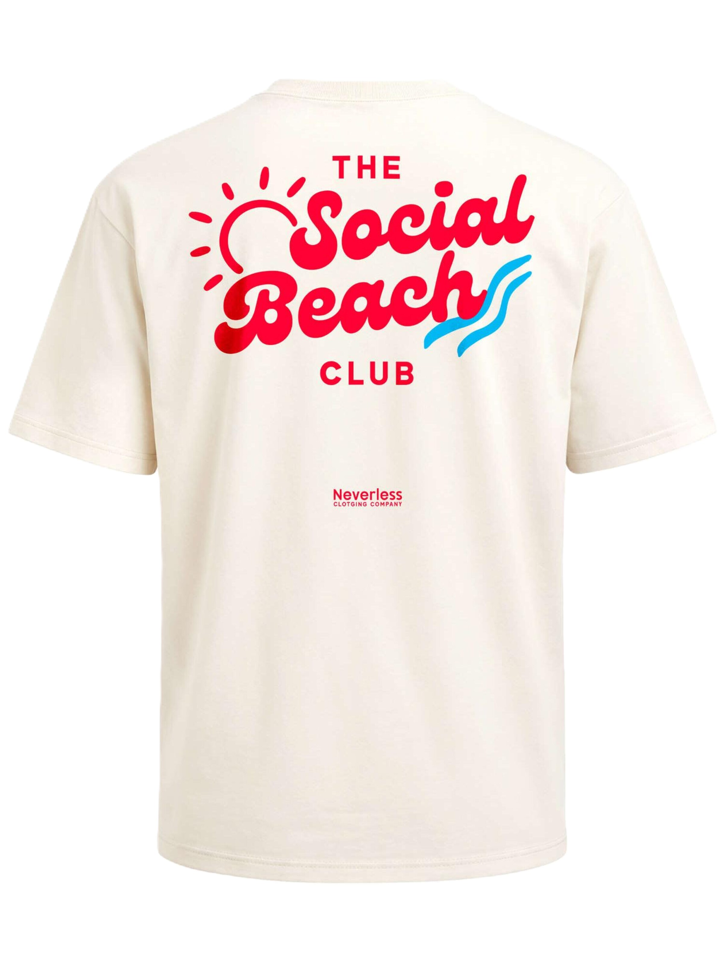 Neverless Shirt 'Beach Social Club' in Beige