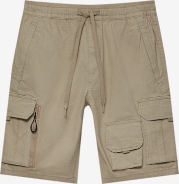 Loosefit Pantalon cargo Pull&Bear en beige : devant