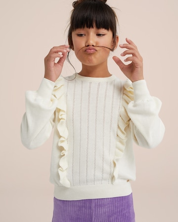 WE Fashion Svetr – bílá: přední strana
