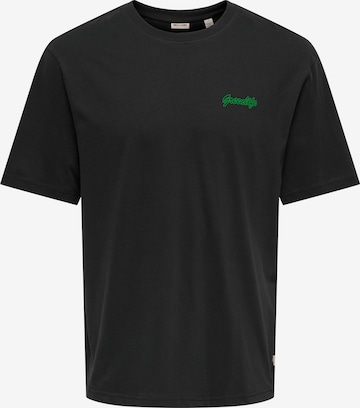 Tricou 'ONSMALIK' de la Only & Sons pe negru: față