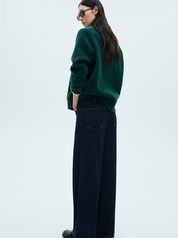 MANGO Gebreid vest 'Duckie' in Groen