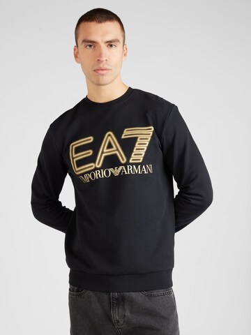 Sweat-shirt EA7 Emporio Armani en noir : devant