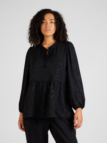 ONLY Curve Blouse 'METTE ABA' in Zwart: voorkant