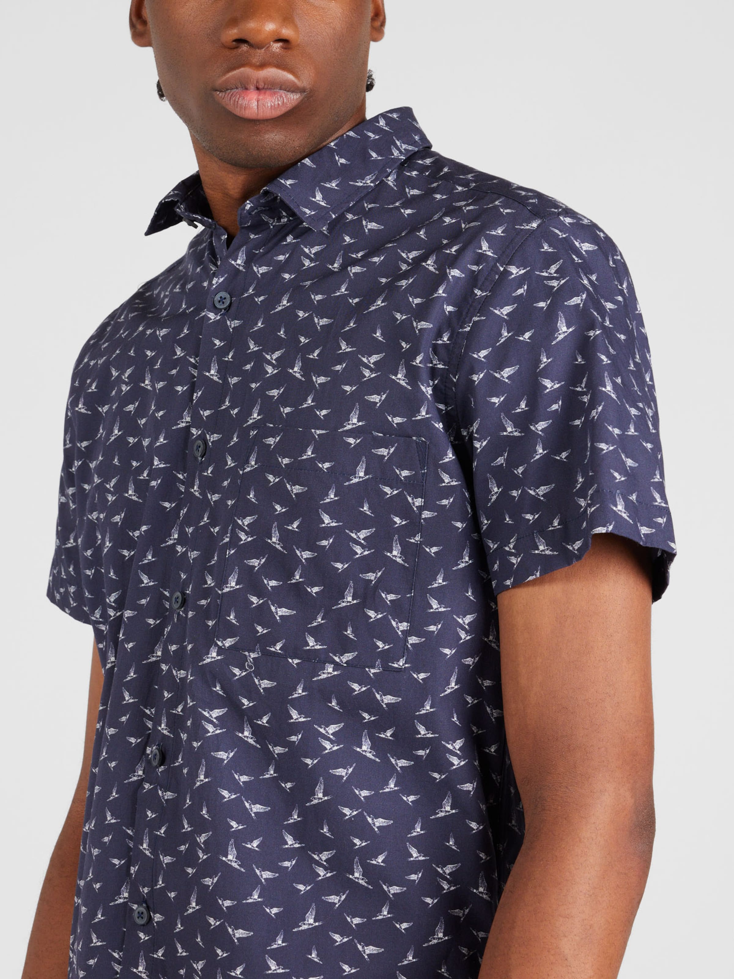 BURTON MENSWEAR LONDON Regular fit Button Up Shirt in Navy ABOUT YOU
