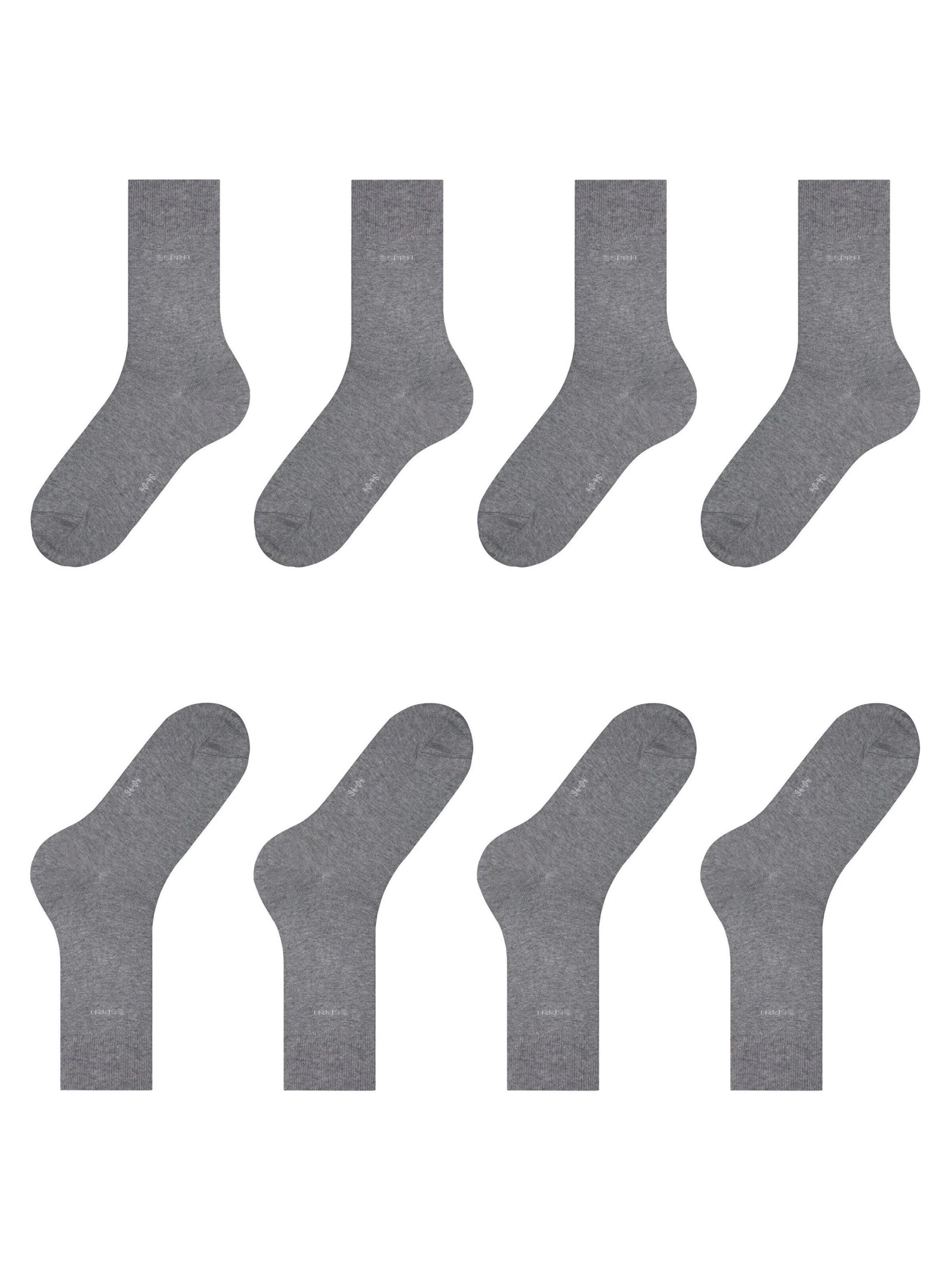 ESPRIT Socken 'Solid 4-Pack'‌‌‌‌‌‌‌‌‌ in Grau