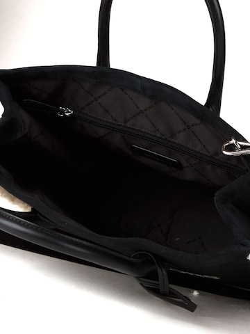 Michael Kors - Bolso de mano 'Mirella Medium Suede and Faux Shearling Tote Bag' en negro