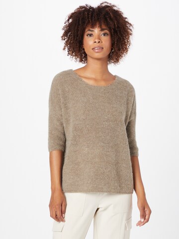 SOAKED IN LUXURY Sweater 'Tuesday' in Brown: front